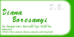 diana borcsanyi business card